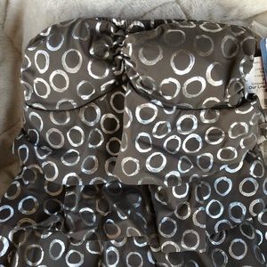 NWT Size 8 Magicsuit Tiered Ruffled Tankini in Taupe Silver $150 New Halter